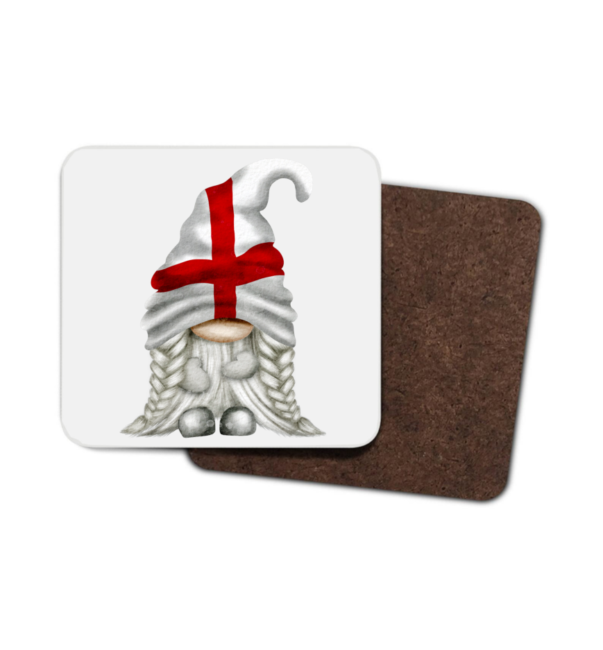 England Gnome Hardboard Coaster, England Coaster